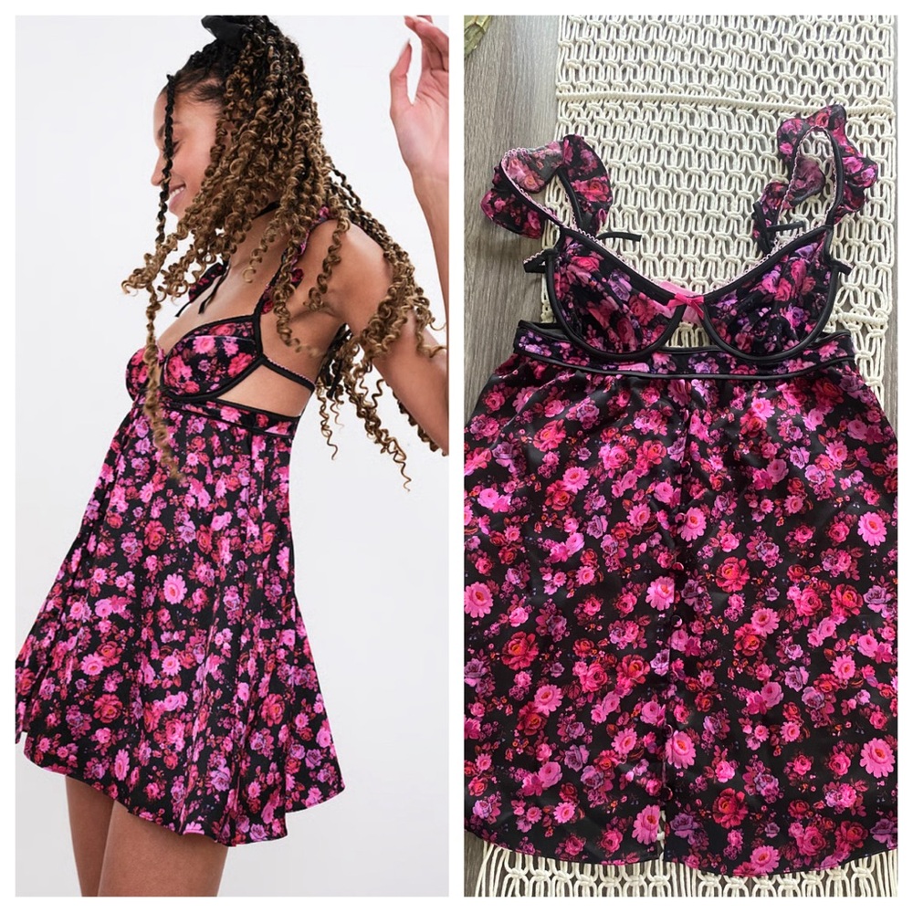 NEW For Love and Lemons Lola floral babydoll dress